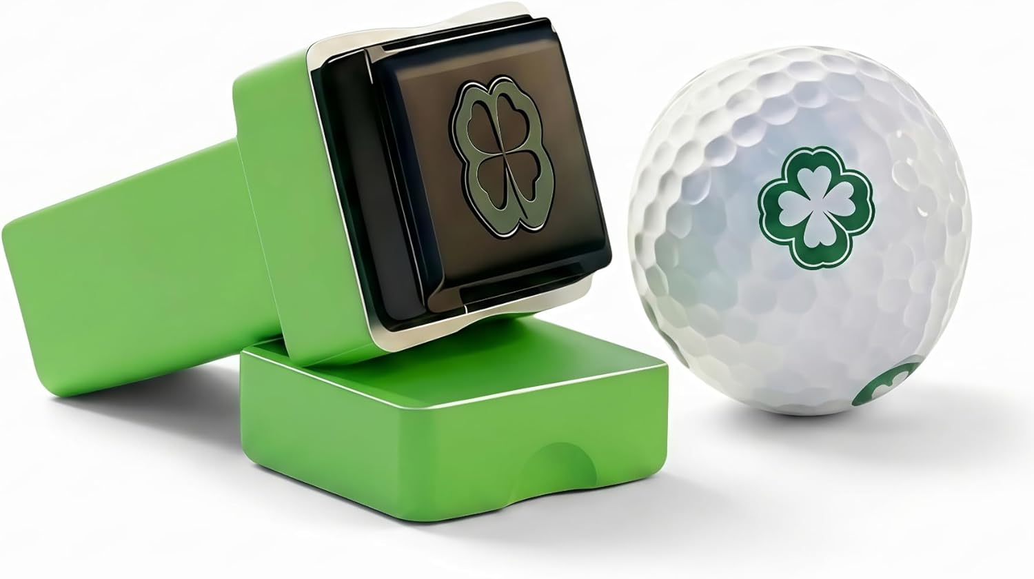Golf Ball Stamp, Lucky Clover Self-Inking Golf Ball Marker Stamper, Waterproof Quick-Dry Reusable Golf Ball Identifier to Mark Balls, Ideal Golf Gift for Men Dads Retirement Father's Day