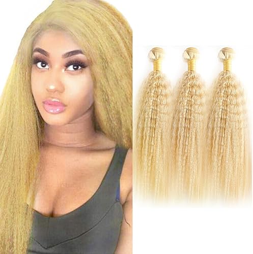613 Blonde Bundles Human Hair Yaki Straight Human Hair Bundles 22 22 22 Inch Hon