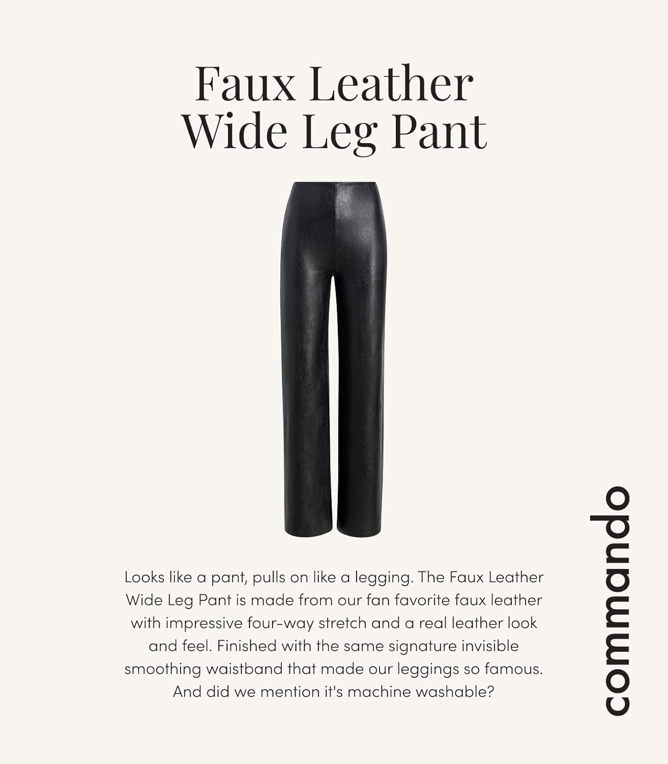 commando Women's Faux Leather Wide Leg Pants - Image 4