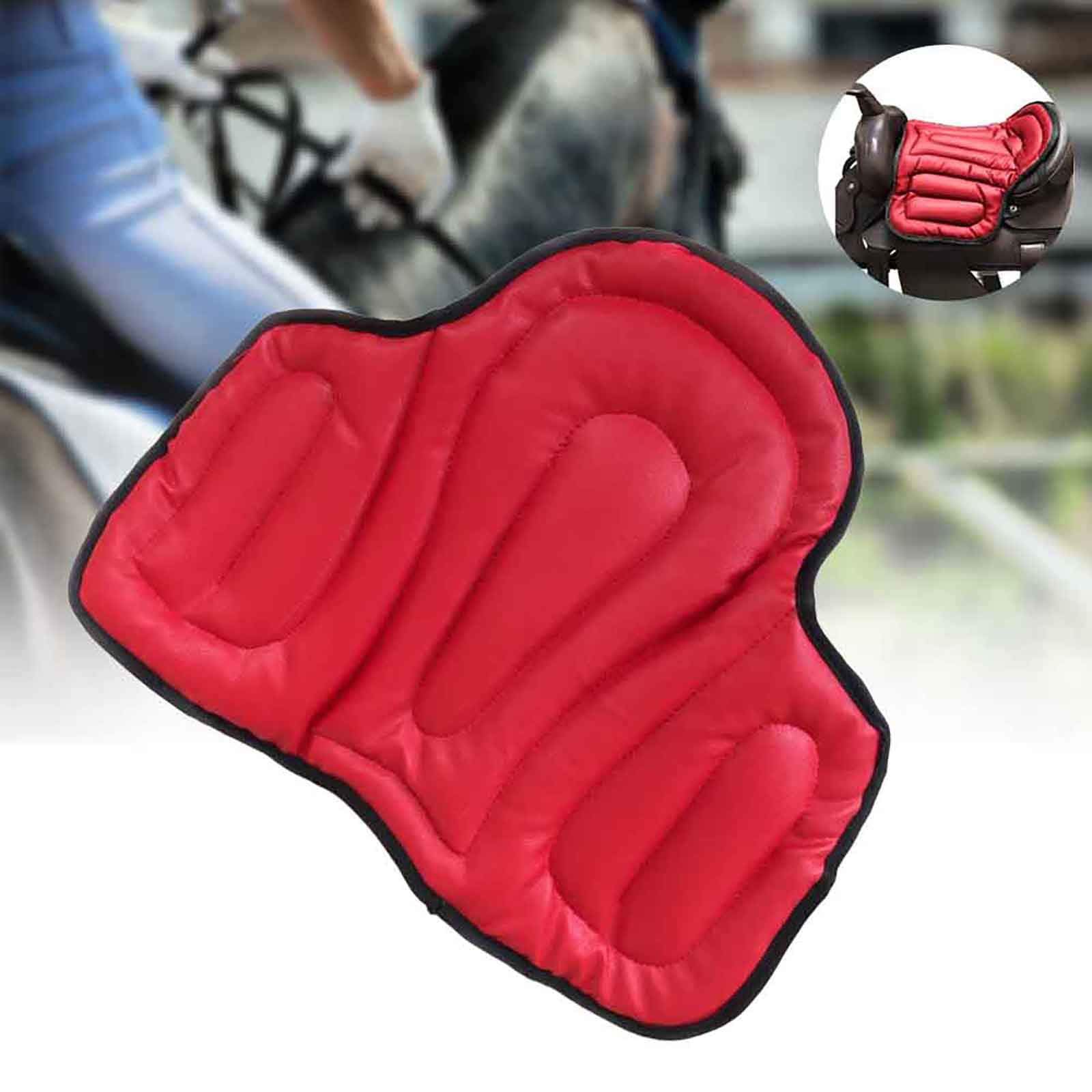 Sella Western (45 * 55 Cm), Sella per Cavallo, Ispessente/Resistente all'Usura, Assorbimento degli Urti/Antiscivolo, Realizzata in Memory Foam PU, per Tutte Le Selle,Brown