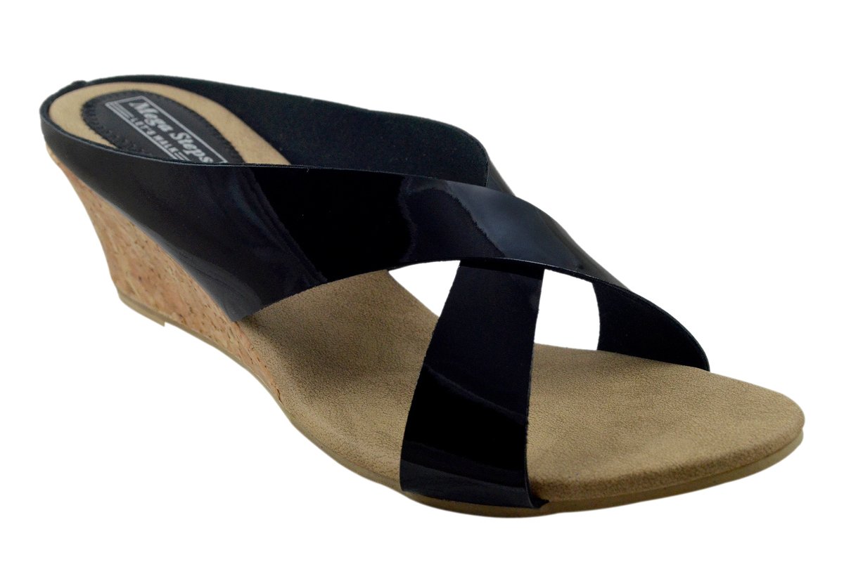 Buy Mega Steps Black Coloured Patent Leather MadeHeels Slip-on for ...