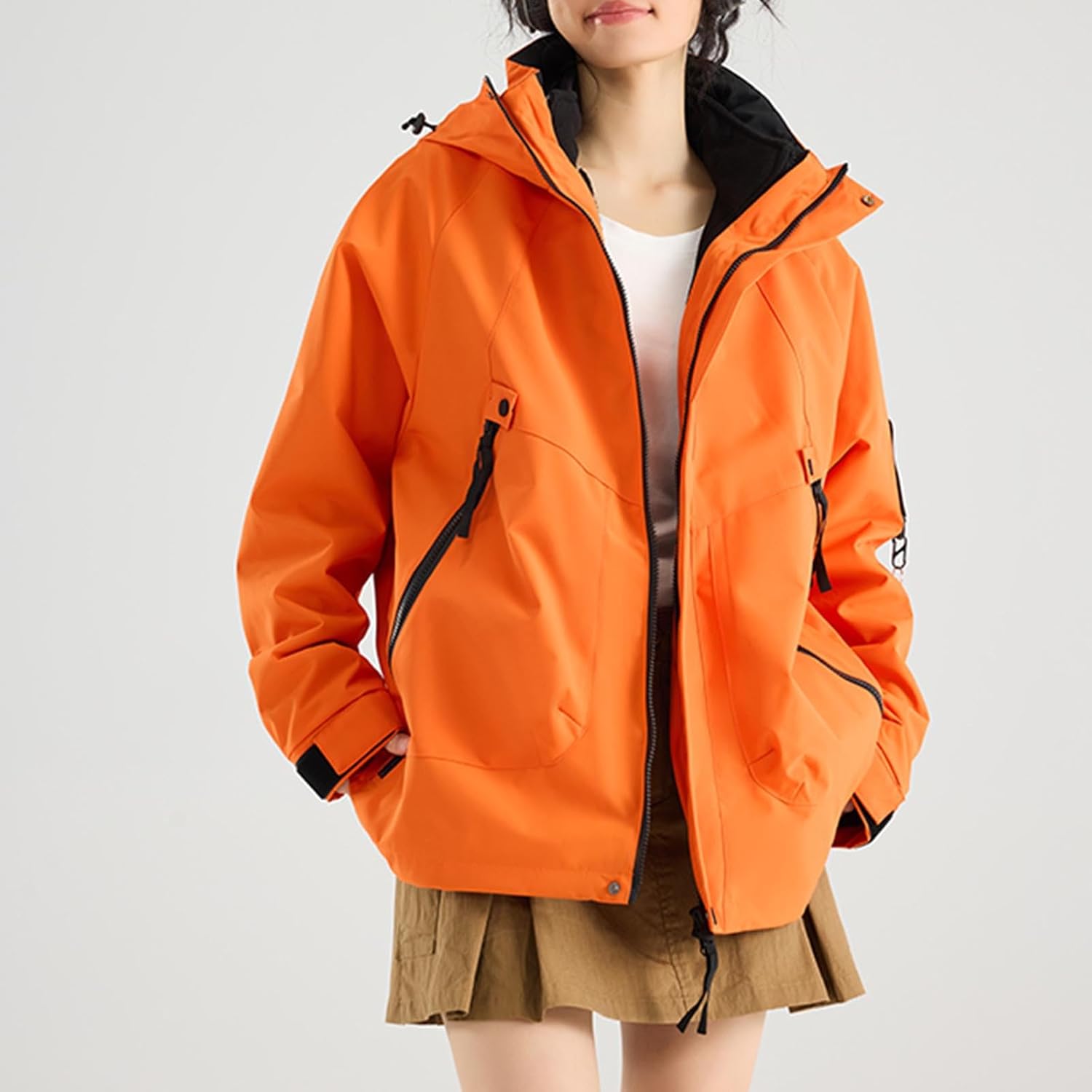 3 in 1 Couple Jackets Women 2026 Fall Winter Hooded Jacket Hiking Outdoor Windproof Warm Windbreaker Outerwear