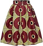SHENBOLEN Women African Traditional Costume Flower Print Casual Dashiki Skirt (X-Large, E)