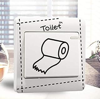 قطعة واحدة من ملصقات مفاتيح اضاءة المرحاض الكرتونية لتزيين المنزل