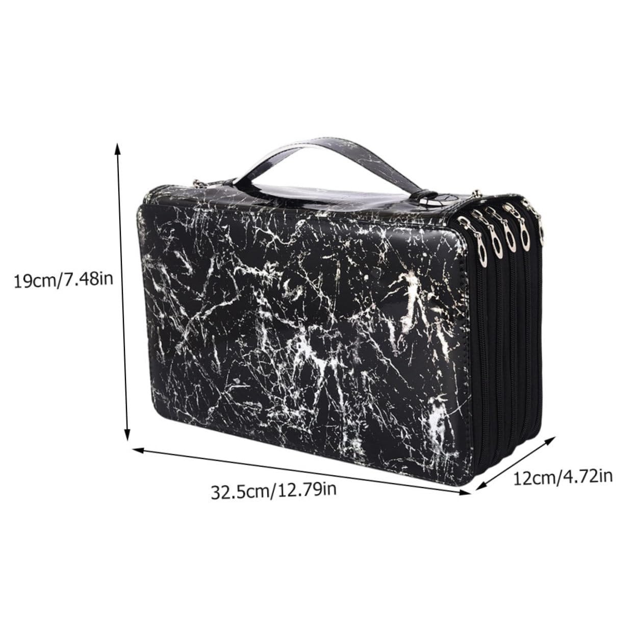 Uonlytech Astuccio Portapenne Multistrato Nero Oxford, Capiente e Portatile, Cerniera, per Scuola e Materiali da Disegno