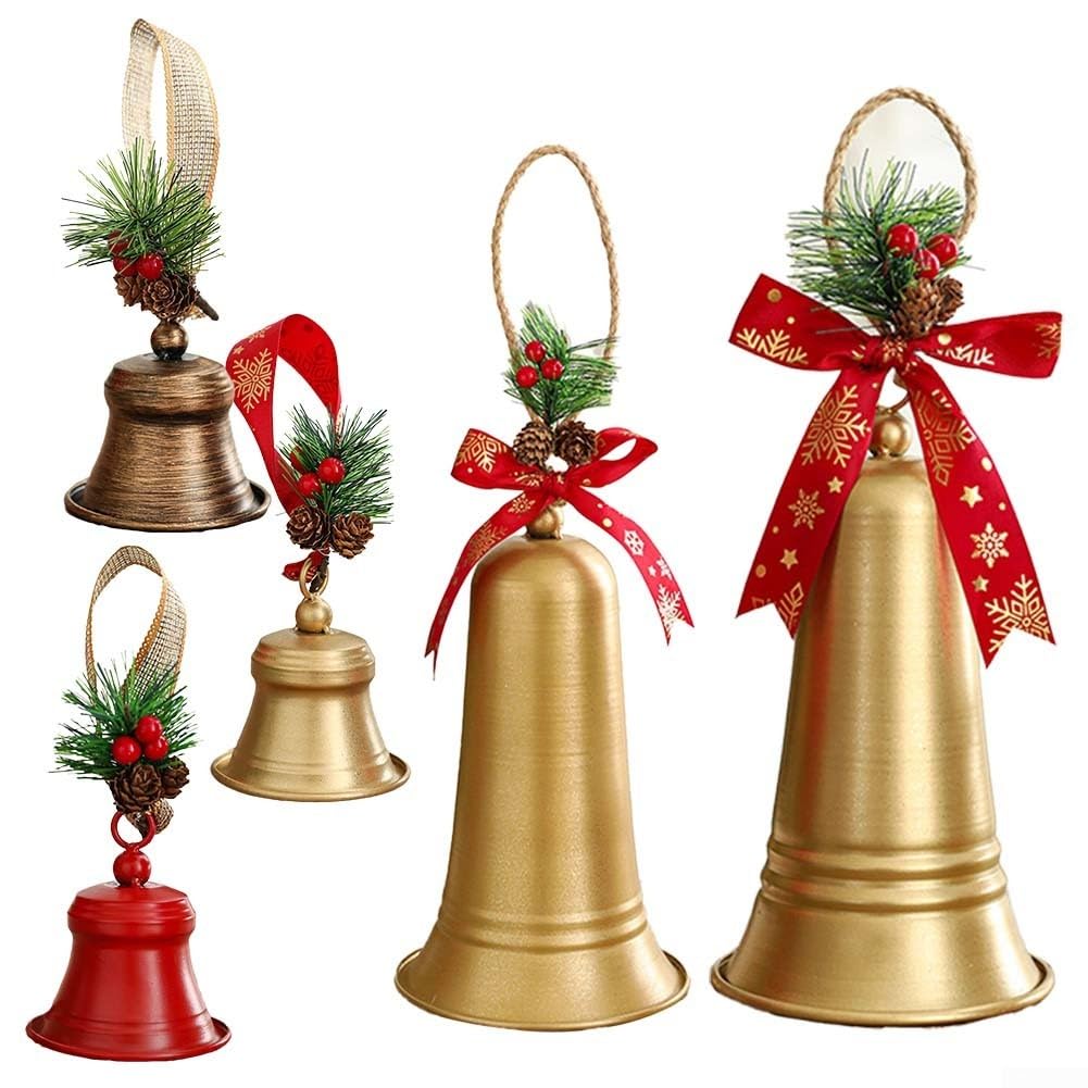 Campane di Natale Decorazioni artigianali con campanelle con spago Jingle Bells Decorazione for albero di Natale ，Campane(E)