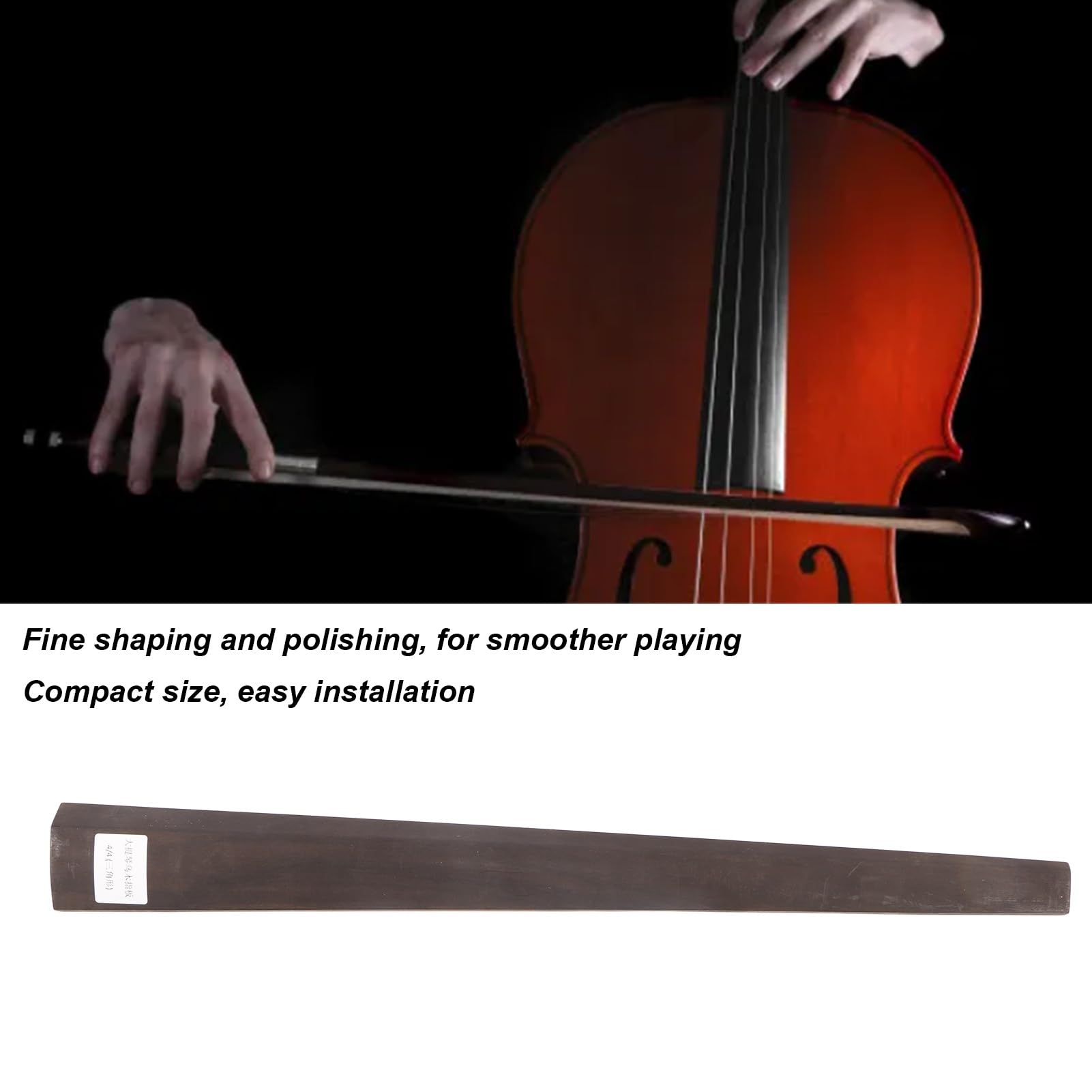 Amazon.co.jp: 4/4 チェロ指板、エボニーウッドチェロ指板交換弦楽器