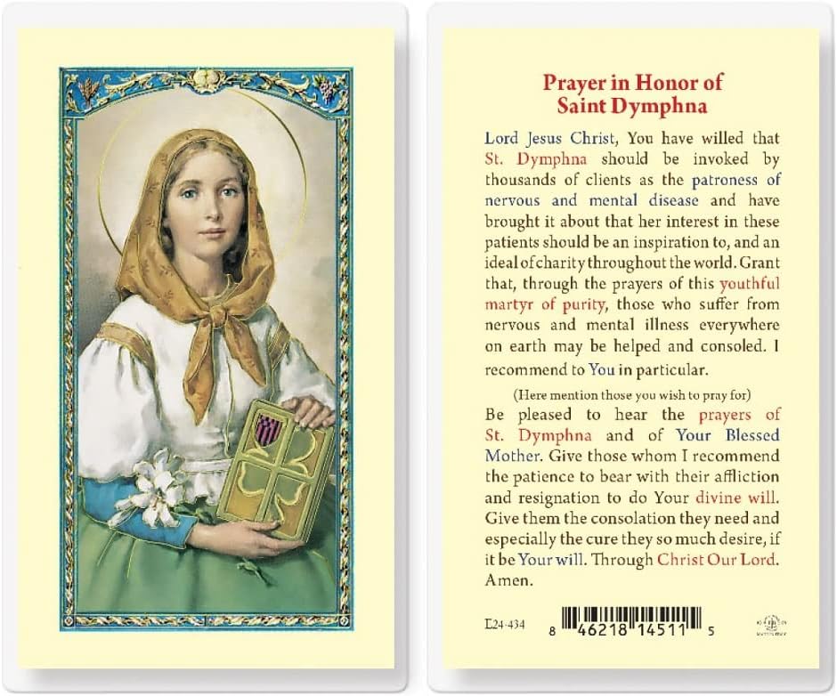 Artisan Owl Prayer in Honor of Saint Dymphna Holy Cards (Set of 5)