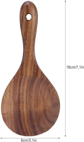 Miniatura 2 de Cuchara de arroz de madera, paleta de arroz de 7.1in para cocinar, cuchara grande para servir, utensilios de cocina, espátula de arroz para uso