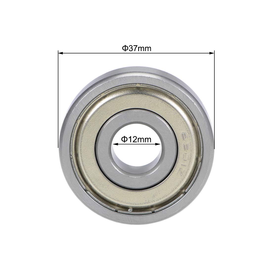 6301ZZ Deep Groove Ball Bearing Z2 12x37x12mm Double Shielded Chrome Steel 10pcs