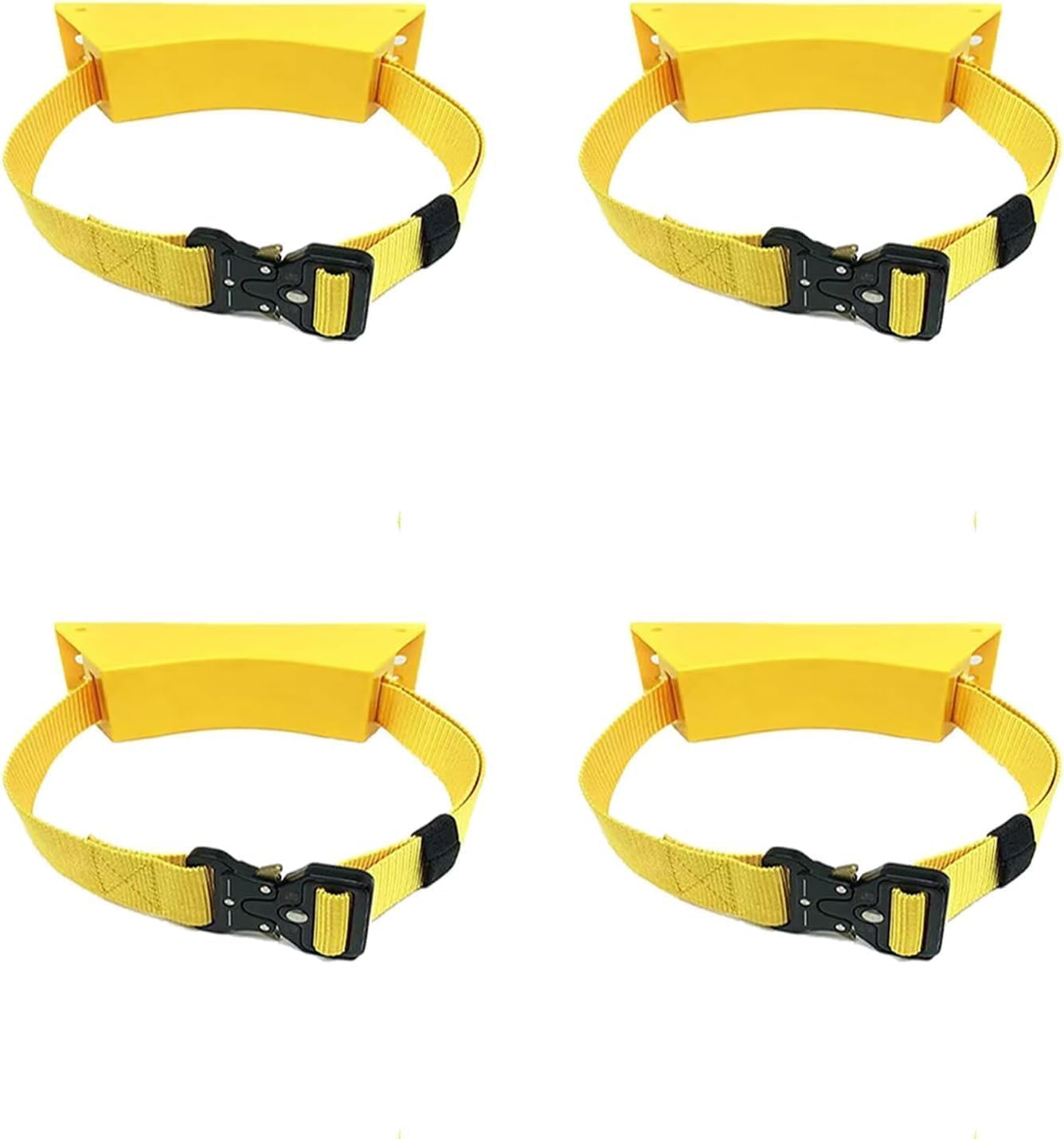 Oxygen Cylinder Wall Mount Bracket - Steel Storage Rack with Adjustable Strap(Yellow,4pack)