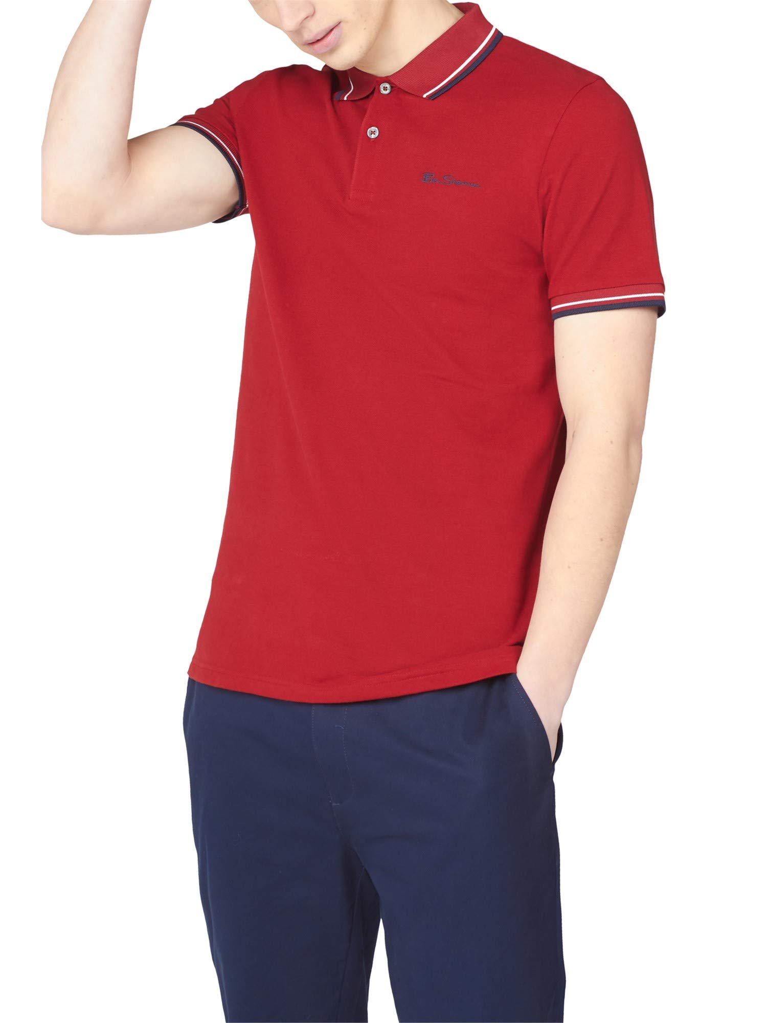 Ben Sherman Men's Red Short Sleeved Regular Fit Signature Polo Shirt