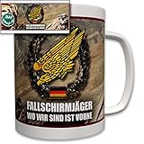 Fallschirmjäger - wo wir sind ist Vorne! ISAF Afghanistan Auslandseinsatz Fallschirm Fallschirmsprung Bundeswehr Bw Wappen Abzeichen Emblem - Tasse Becher Kaffee #6982