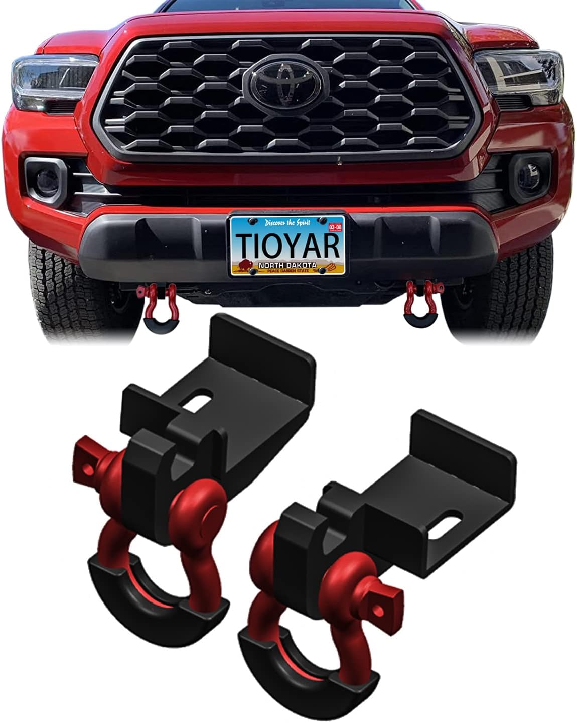 TIOYAR Front Tow Hook Mount Bracket and DRing Compatible with