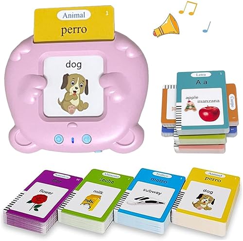 RT&BS Tarjetas didácticas para niños pequeños, tarjetas didácticas bilingües en inglés para niños, aprendizaje de español para niños, regalos