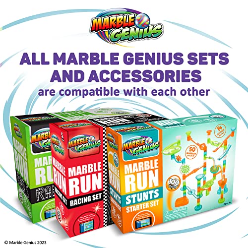 Marble Genius Tubes - Marble Run Accessory Add-On Set (30 Pieces), Stem Building & Learning Educational Construction For Ages 4 And Above, Marble Maze Game, With Instruction App Access, Original #TOP5