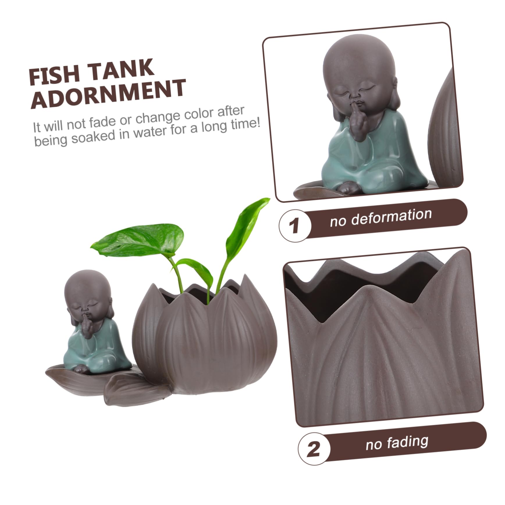 Toyvian 2 Stück Aquarium Keramik Pflanztopf für Wasserpflanzen Dekoration und Praktisch für Sukkulenten und Andere Pflanzenvariationen