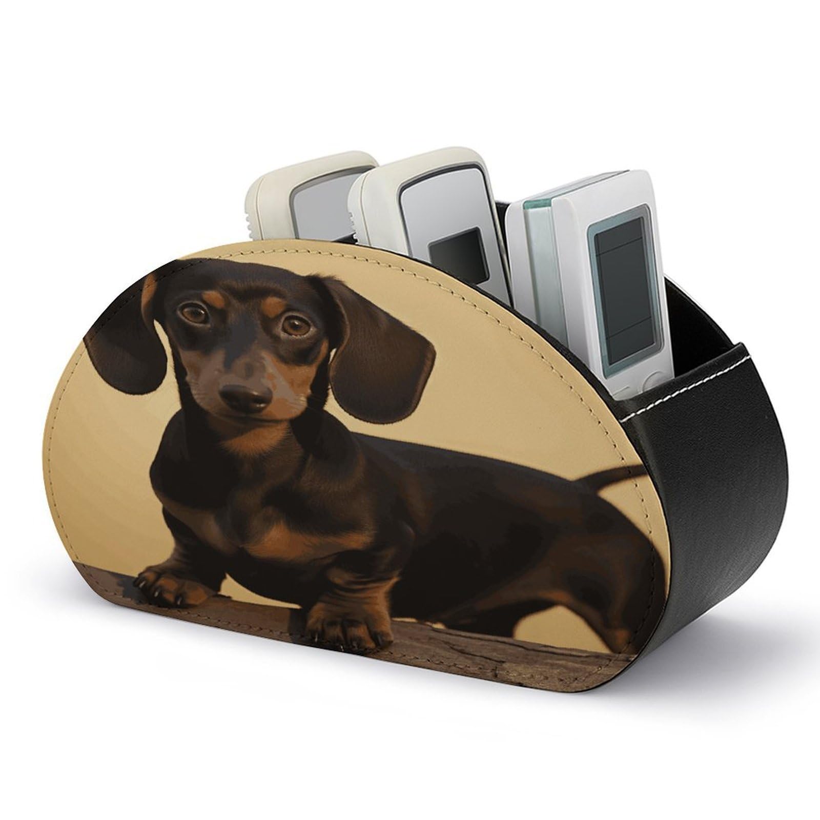Btcowzrv Style A Cute Dachshund Remote Control Holder With 5 Compartments