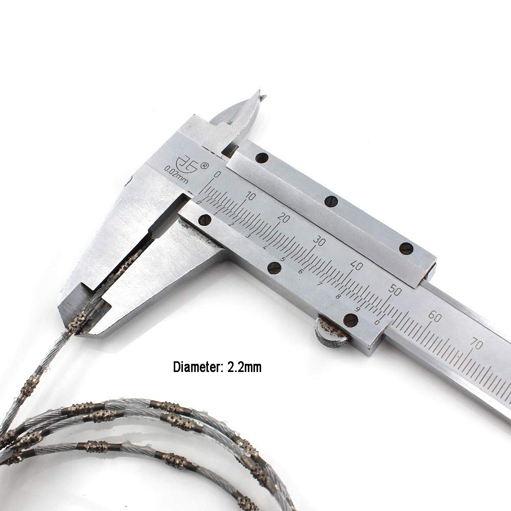 Scie à fil diamantée 2,2 mm super fine pour couper du granit, du marbre, du jade, du béton, de la pierre - 1 m par lot