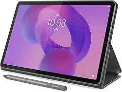 Lenovo Idea Tab Tablet de 11 polegadas com caneta e capa fólio - Dimensões 6300 / 8 GB de RAM / 128 GB de armazenamento/Android 15/2,5 K / 90 Hz/Luna Grey (ZAFR0928US + ZG38C06984)
