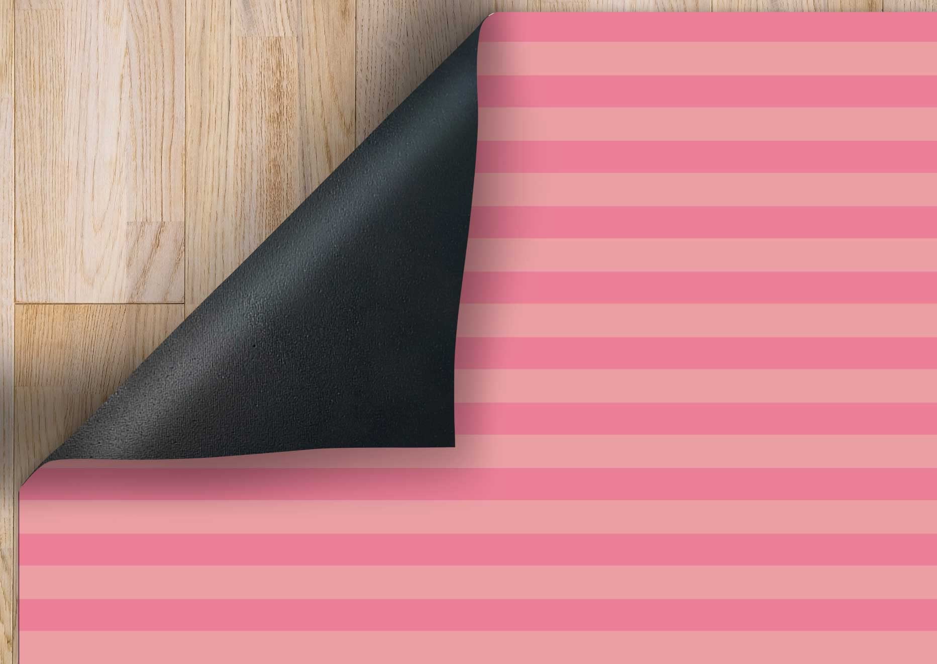 Alfombra Vinílica Cocina Salón - Varios Tamaños - (Líneas Rosa 60x120 cm)