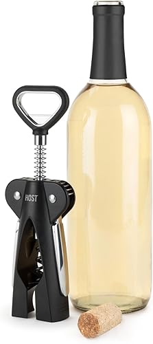 Miniatura 7 de HOST Sacacorchos alados, gusano antiadherente y abridor de botellas, cortador de lámina de 2 cuchillas