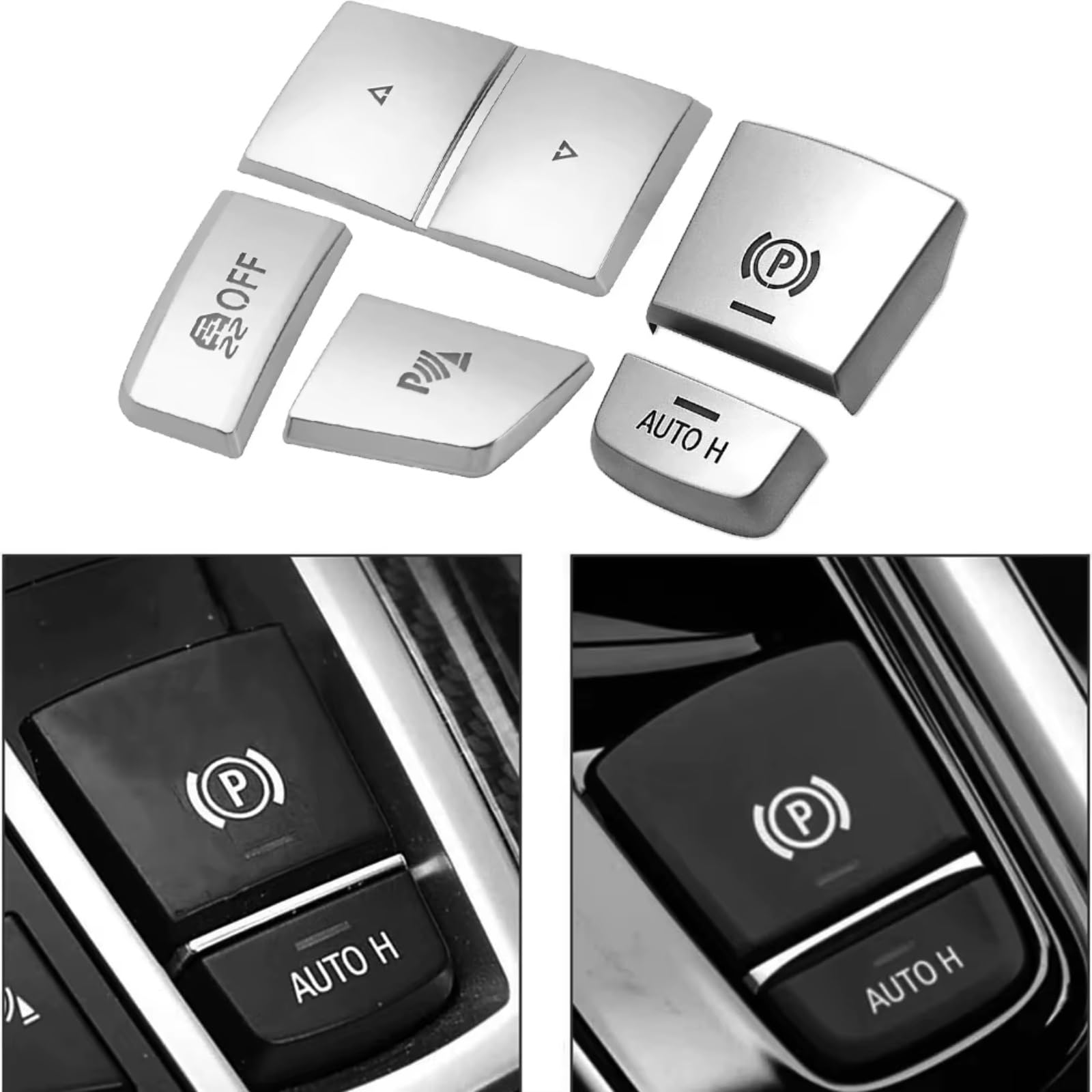 Compatibile Con BMW Per X3 F25 X4 F26 F07 F06 F12 F13 5 Pezzi Pannello Freno A Mano Cambio Interruttore Laterale Pulsante P Copertura Parti Ricambio