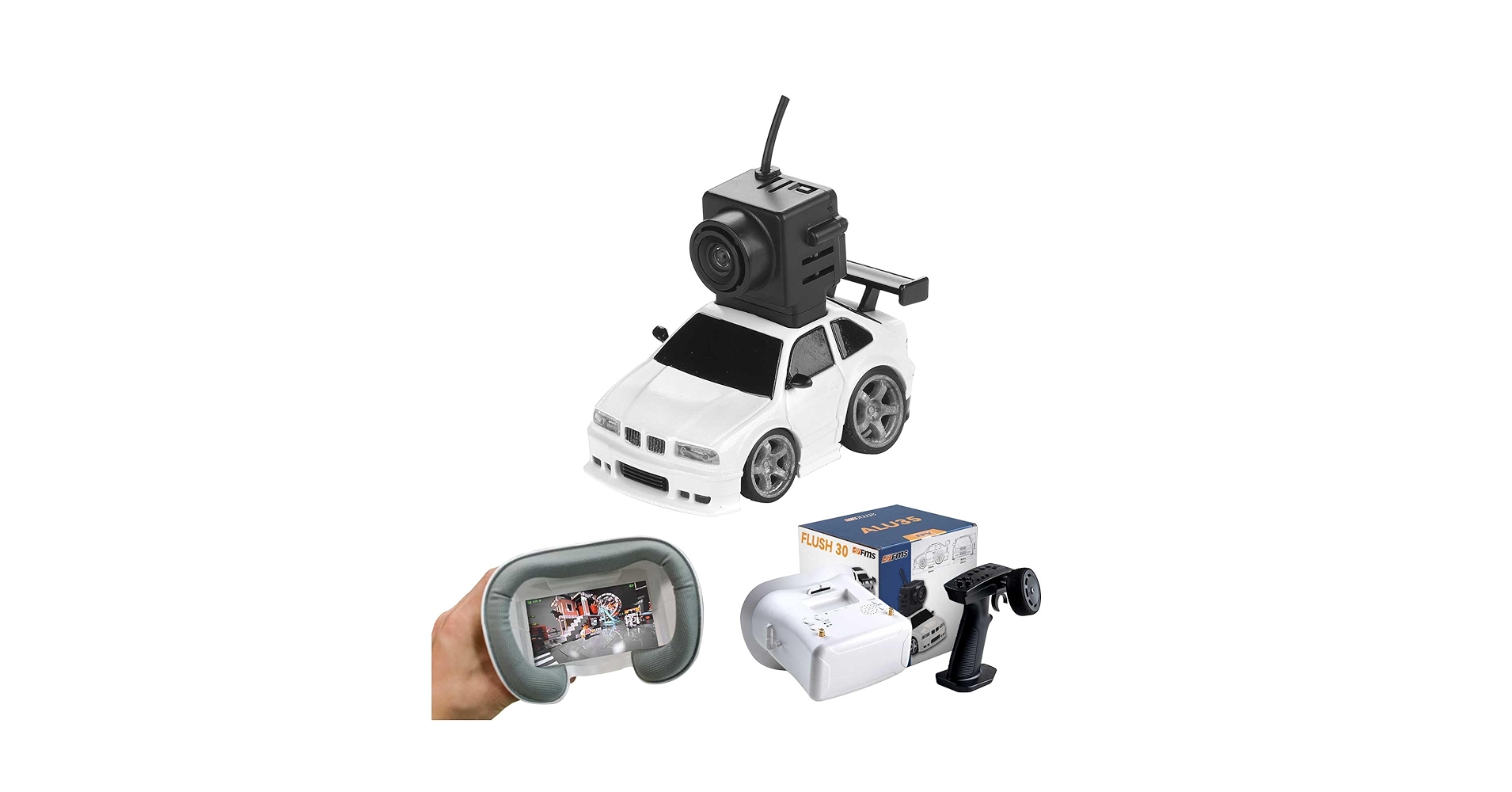 FMS FLUSH 30 FPV 1/64 ラジコンカー FMS 1/64 FLUSH30 RTR Micro FPV Car (Grey) [FMM16401RTRGY-FPV