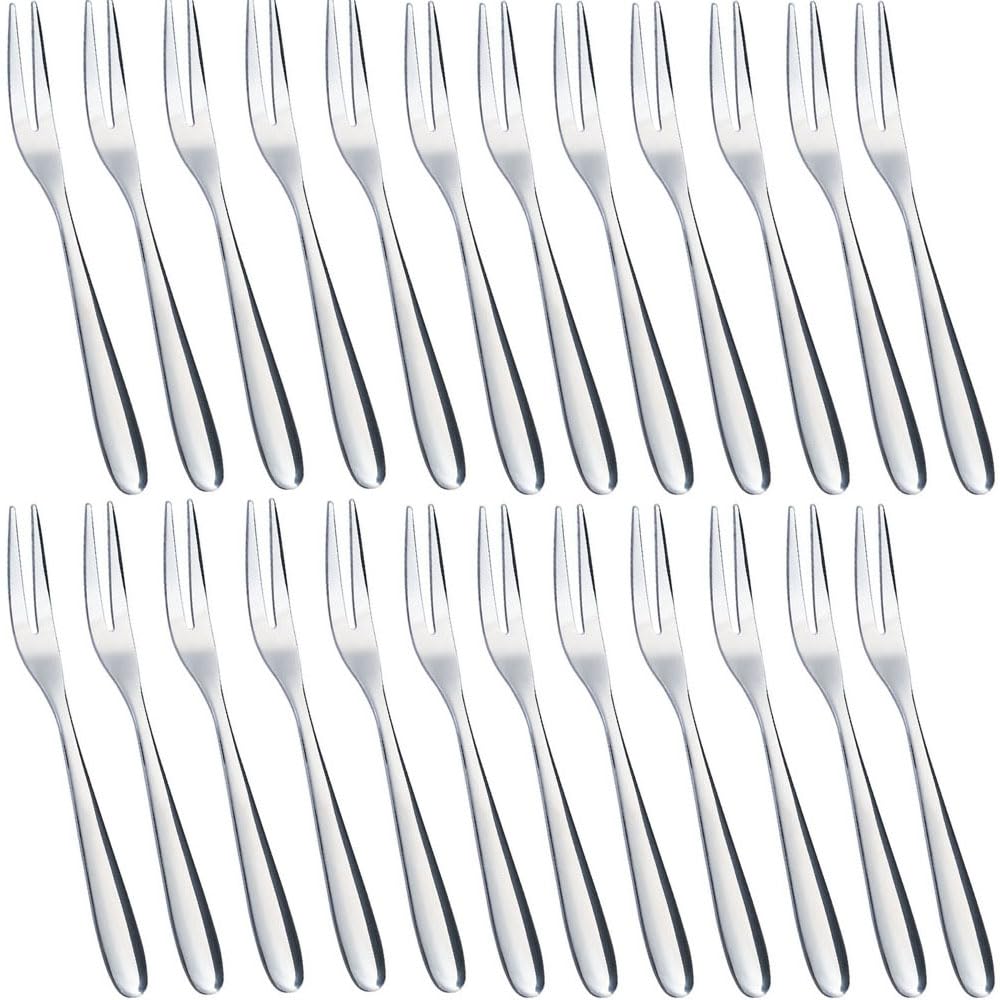 [BRSREHQNAUFGKA32] Mini Dessert Forks 24 Pack Stainless Steel Appetizer Forks For Fruit Cocktail Salad Cake Tasting For Party Home Restaurant (24)