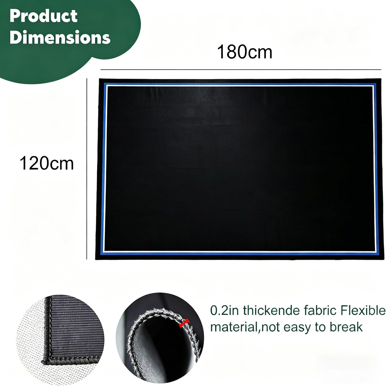 Tapis de Batterie,120x180cm Noir,Tapis Antidérapant & Insonorisant pour Batterie Acoustique & Électronique,Idéal Studio & Maison,Professionnels et Débutants
