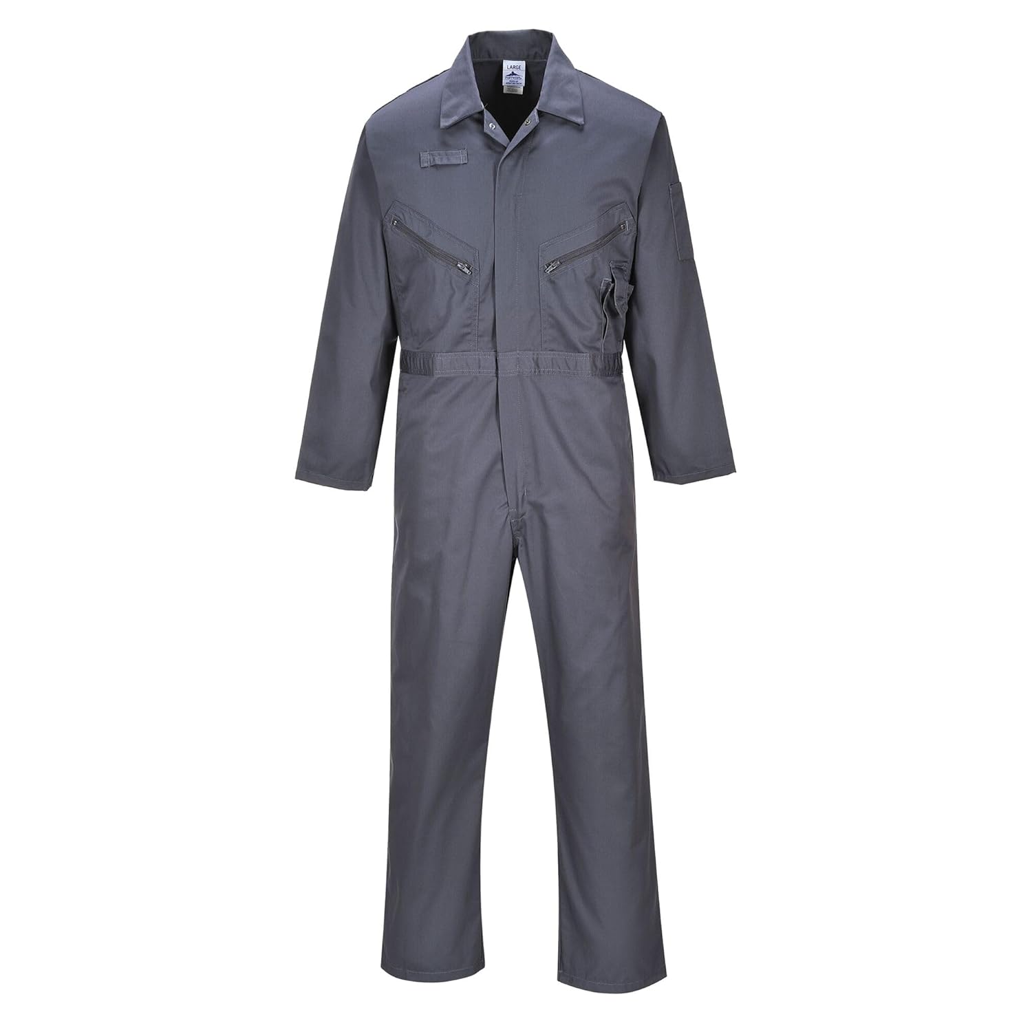 Portwest C813 Men's Work Coveralls - Liverpool Lightweight Polycotton Safety Coverall with Zip and Pockets Graphite Grey, Large