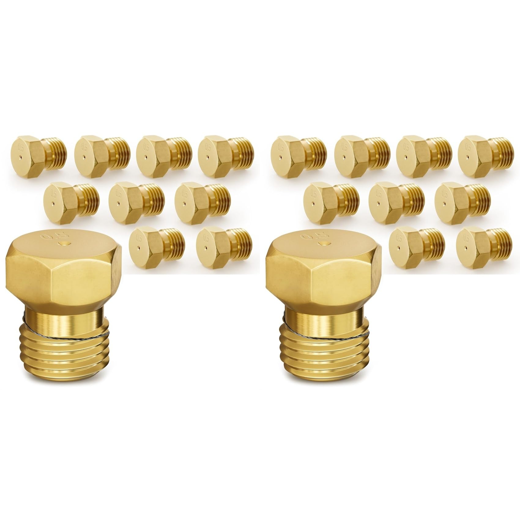 Hndhbfgrt 20 Pcs Propane to Natural Gas Conversion Kit-M6 X 0.75mm,0.5mm Brass Nozzle Gas Conversion Kit for Gas Stoves and Grills