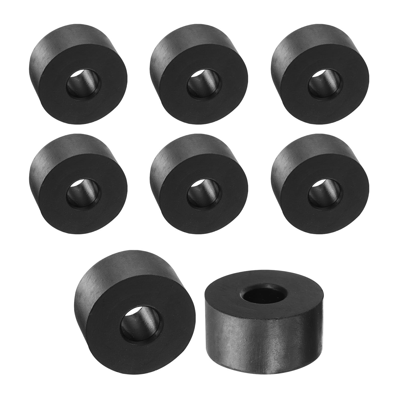 TA-VIGOR 8pcs Rubber Spacers 30mm OD x 10mm ID x 15mm Height – Anti-Vibration Rubber Blocks and Pads for Home, Car, Appliances – Shock Absorbing, Noise Reducing, Anti-Skid Washers