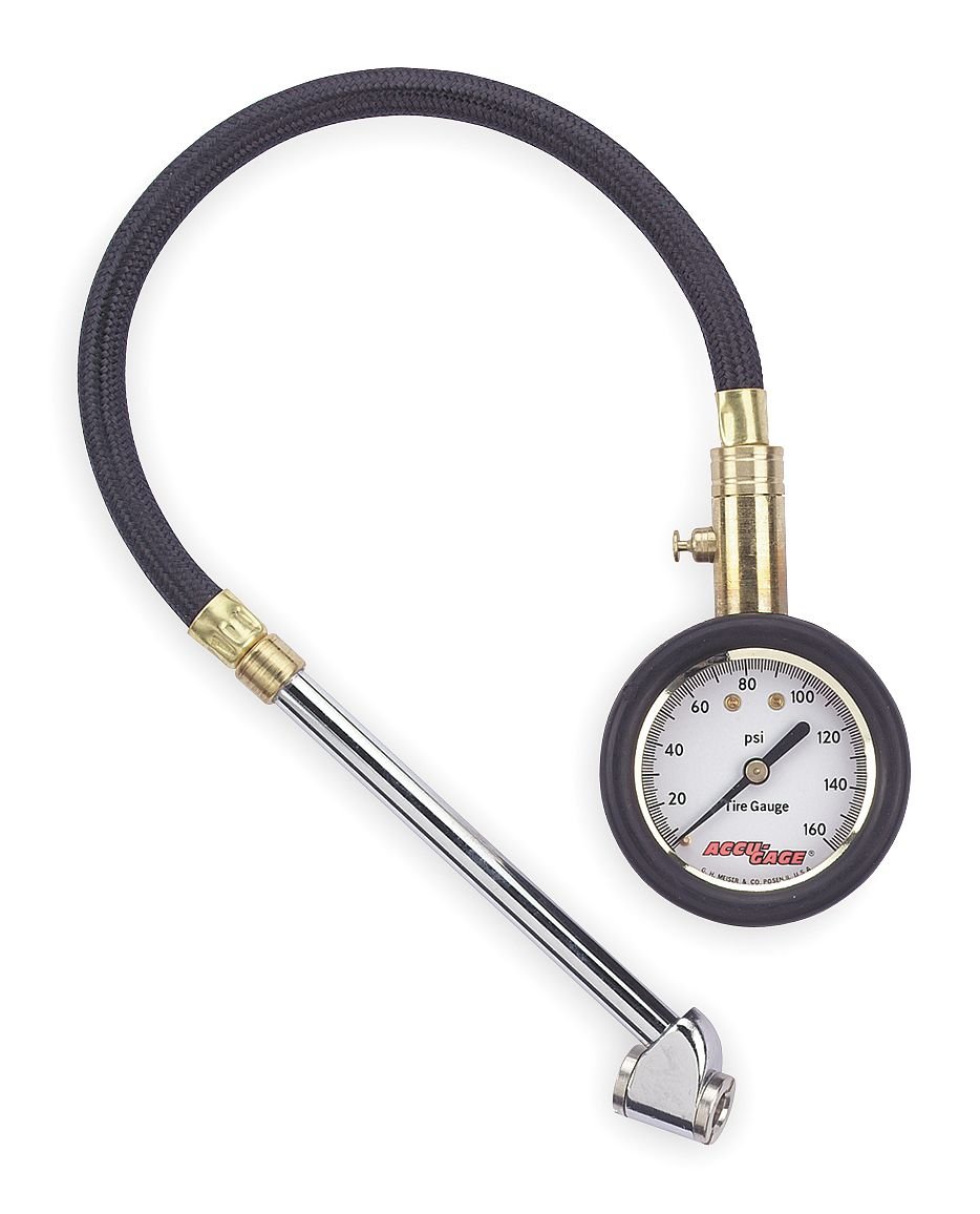 Dual Foot Tire Press Gauge, 0 to 160 psi