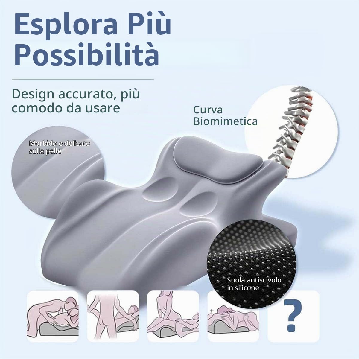 Generico Cuscino Per Coppia 27° - Cuneo In Memory Foam,Cuscino Ergonomico,Multifunzionale,Materiale In Memory Foam Morbido,Fodera Facile Da Pulire. (Nero, 59 * 46 * 42)