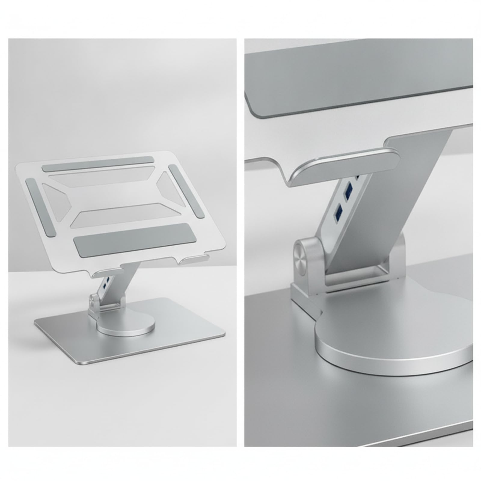 Supporto Docking Station Ergonomico Rialzo Pieghevole per Professionisti, Scrivania, Ufficio, Grigio Canna Di Fucile