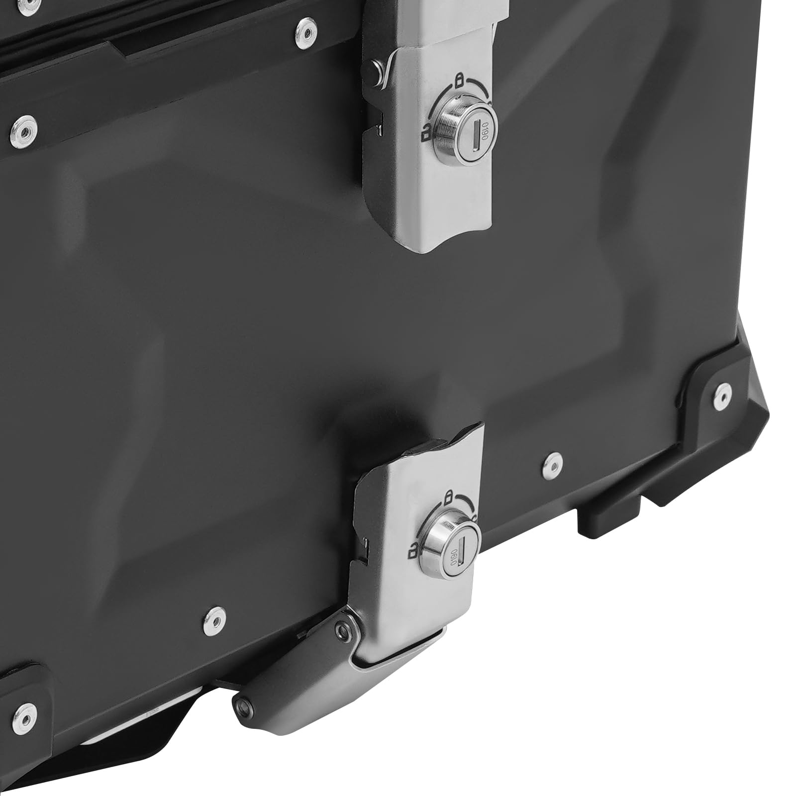 Motorrad Topcase, 45L Universal Aluminium Motorradkoffer wasserdichte Motorrad-Heckbox mit 2 Schlüssel für Helme, Regenmäntel und Handschuhe, 41x33x30.5cm