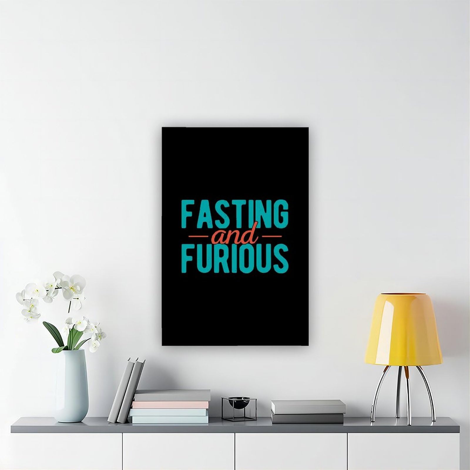 Lustiges Leinwandposter mit Intermittierendem Fasten, Wandkunst, Dekordruck, Bild Gemälde für Wohnzimmer, Schlafzimmer, Dekoration, Rahmen: 50 x 75 cm