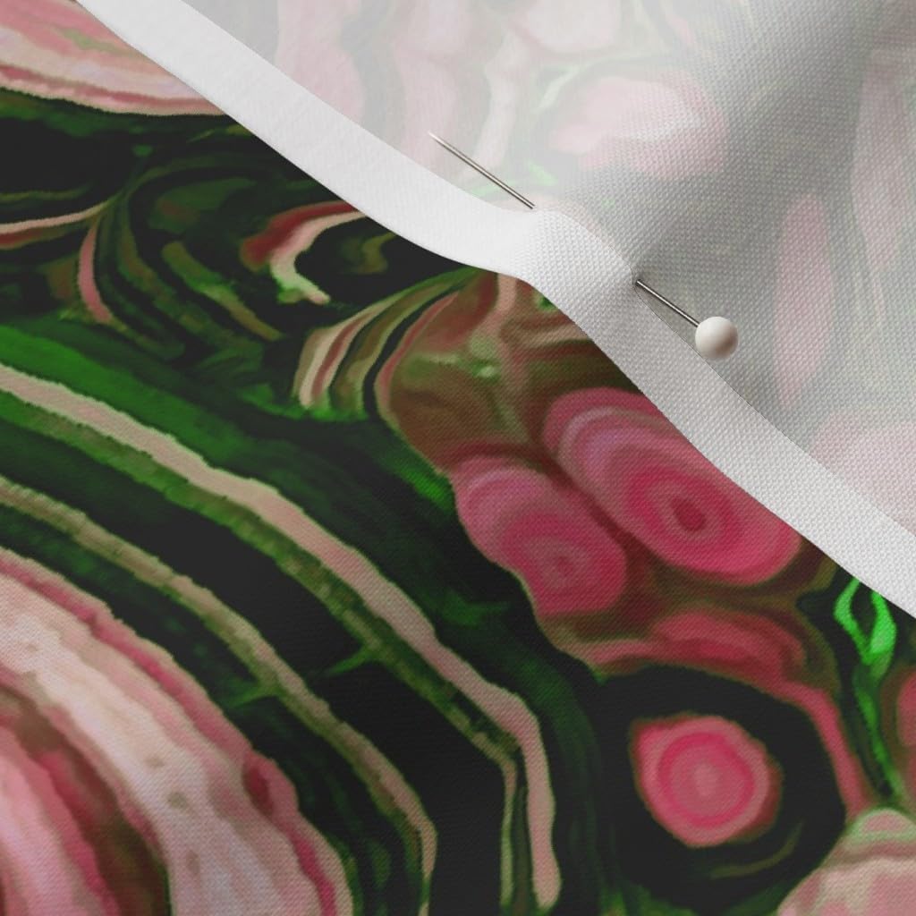 Spoonflower Fabric - Pink Emerald Preppy Malachite Gemstone Green Girls Printed on Petal Signature Cotton Fabric Fat Quarter - Sewing Quilting Apparel Crafts Decor
