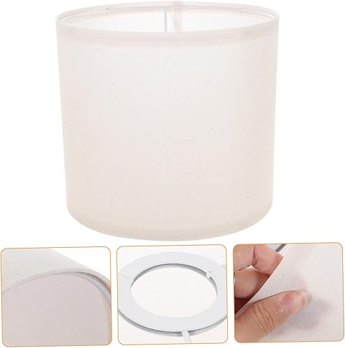 Miniatura 5 de Housoutil 2 piezas de tela de lino decoración retro lámpara de mesa retro mini lámpara de mesa pantalla lámpara de tela pantalla conjunto de 2