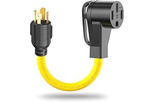 4 Prong 30 Amp to 50 Amp 220V Generator to RV/EV Adapter...