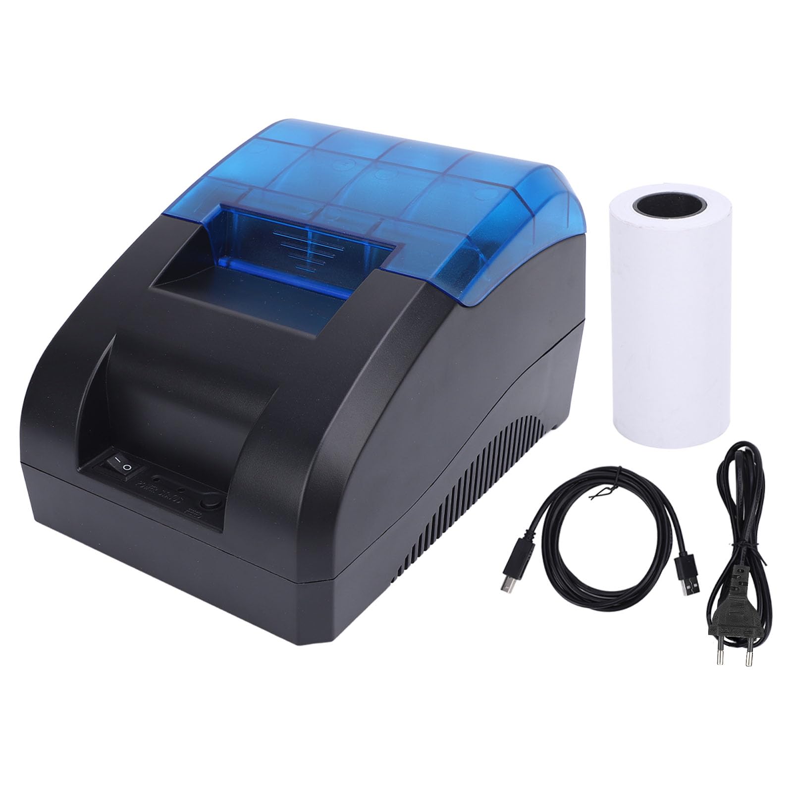 Luocute Stampante in Ricevuta Termica, Stampante Termica Bluetooth USB Portatile 58mm 203dpi per Ristorante per Negozi Al Dettaglio (Spina europea)