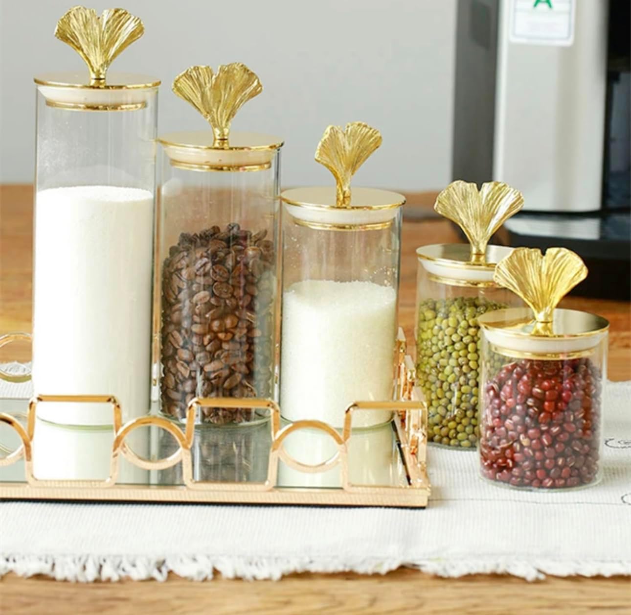 Nordic Style Gold Glass Food Storage Containers (Glass) Home & Kitchen