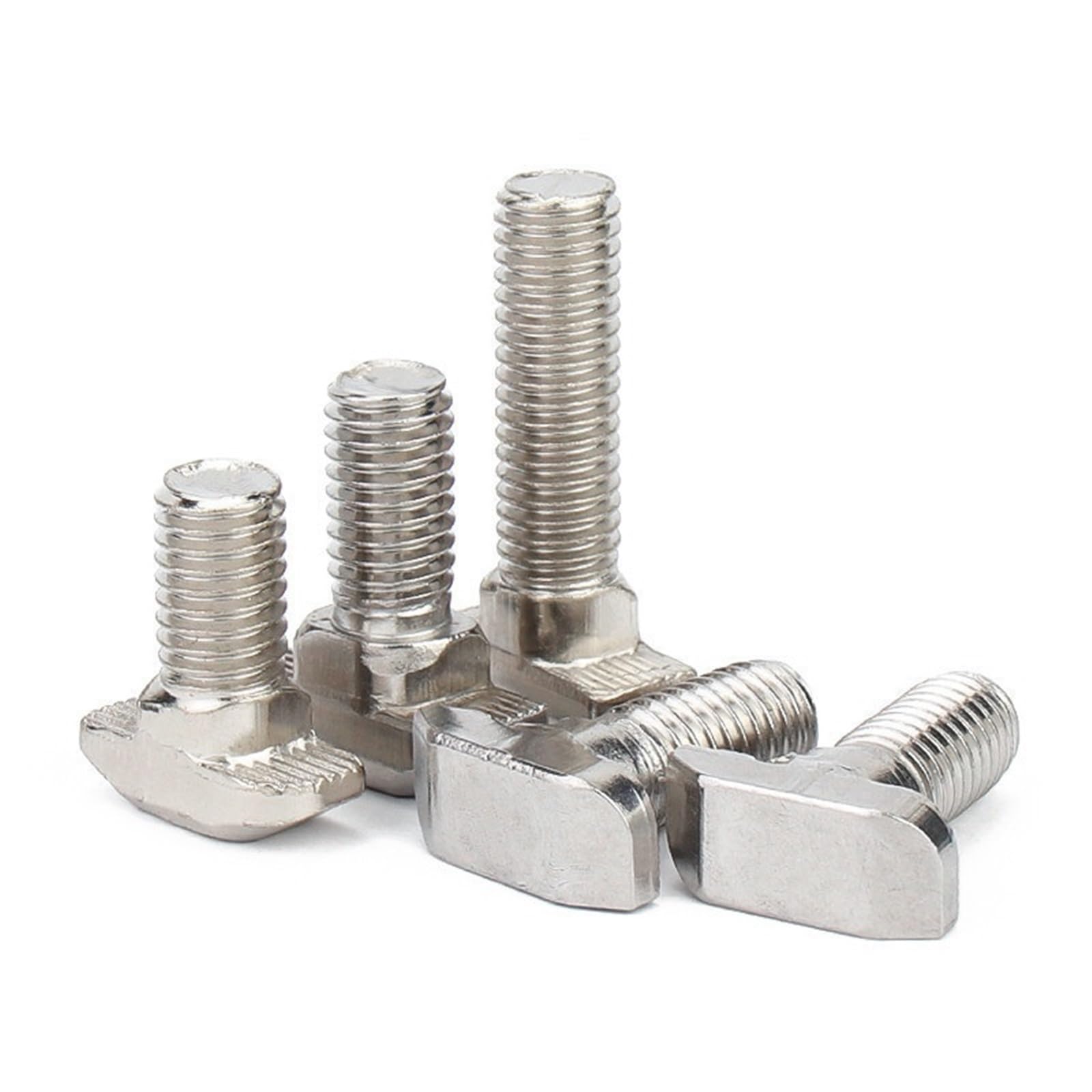 OIFAODAO T bolt, 10Pcs/lot Nickel Plated Steel M6 Aluminum Connector Screws for EU30 Profiles(12mm)