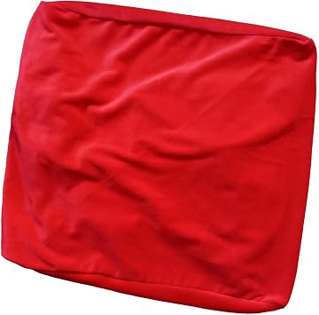 Ottoman Slipcover Footstool Cover, Elastic Bottom Foot Stool Slipcover, Soft Comfortable Stool Furniture Protector Red
