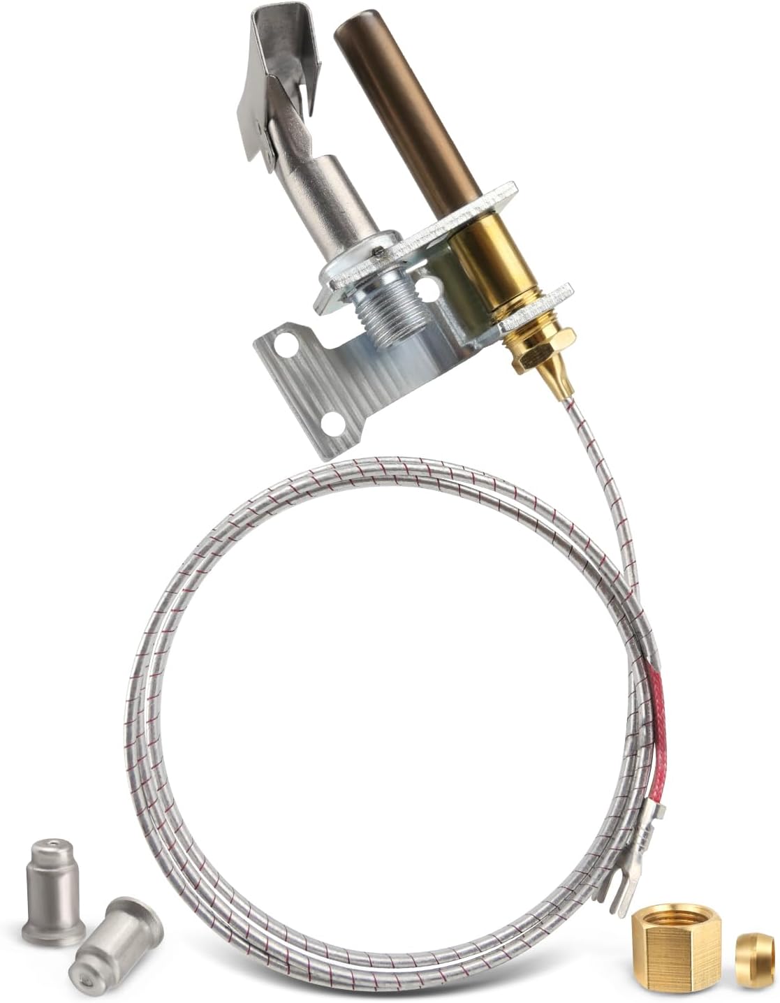 Pilot Burner 750 Millivolt Thermopile Assembly Fit for Cecilware Fryer/Imperial Fryer Series, Natural Gas & Propane Gas Pilot Orifice