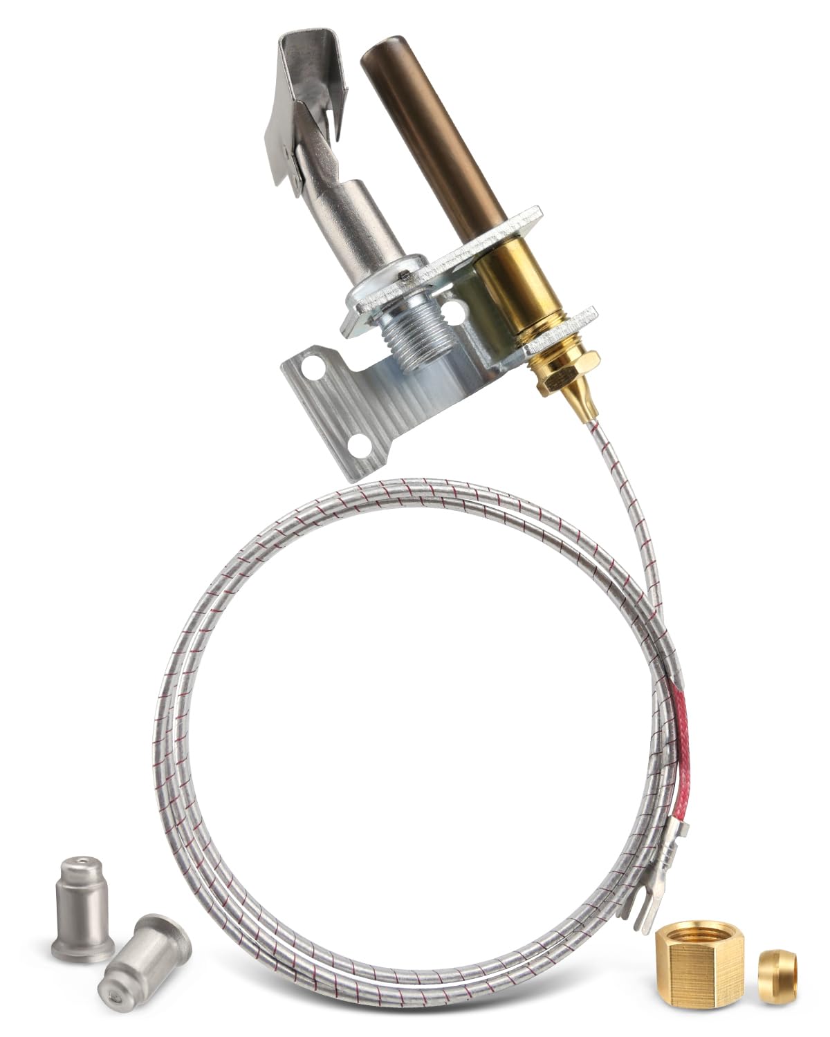 Pilot Burner 750 Millivolt Thermopile Assembly Fit for Cecilware Fryer/Imperial Fryer Series, Natural Gas &amp; Propane Gas Pilot Orifice