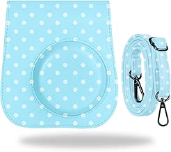 Katia Fujifilm Instax Mini 9 Case Soft PU Leather Protective Case with Shoulder Strap and Pocket for Fujifilm Instax Mini 8 8 Mini 9 Instant Camera - Blue Spots Katia Fujifilm Instax Mini 9 Case Soft PU Leather Protective Case with Shoulder Strap and Pocket for Fujifilm Instax Mini 8 8 Mini 9 Instant Camera - Blue Spots