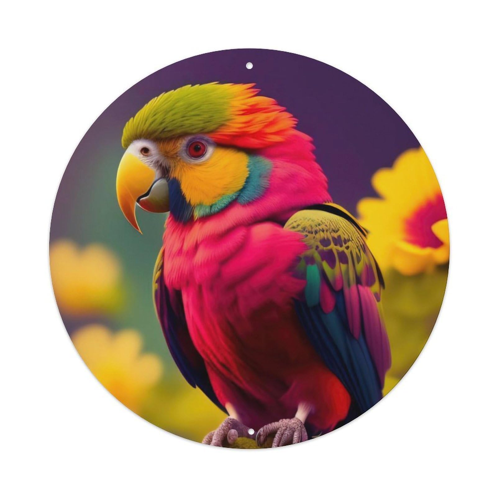 Animal Artwork Cute Parrot Metal Tin Sign