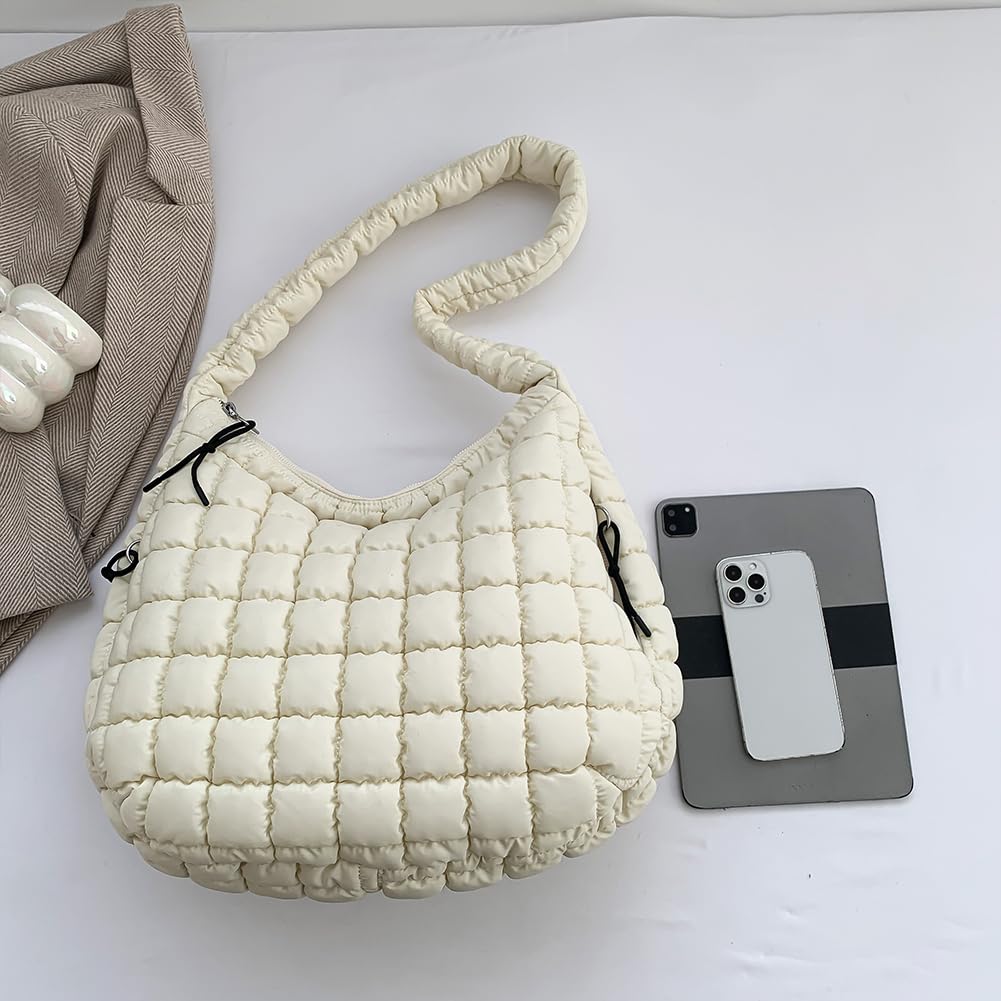 Damska torba hobo w chmurze duża pojemność pikowana bąbelki torba crossbody jednolity kolor modna wyściełana torba na ramię puffer torby na ramię
